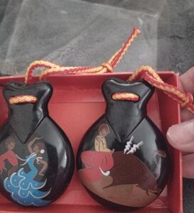 Vintage Spanish Castanets Pair - Flamenco Dancer & Bullfighter Matador